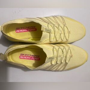 Light yellow memory foam slip-on sketchers